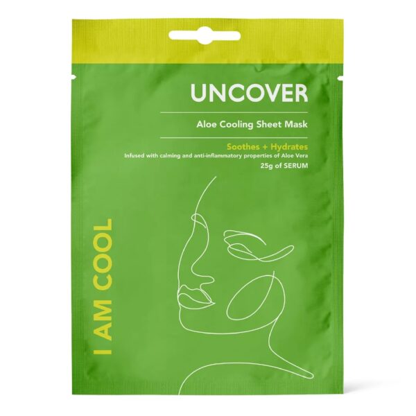 UNCOVER SKINCARE I Am Cool – Aloe Vera Calming & Soothing Sheet Mask