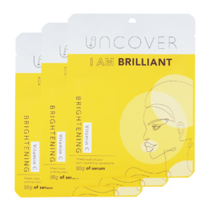 UNCOVER SKINCARE I Am Brilliant – Vitamin C Sheet Mask (3 Pieces)
