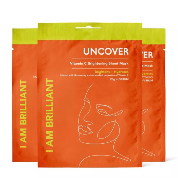 UNCOVER SKINCARE I Am Brilliant – Vitamin C Sheet Mask (3 Pieces)