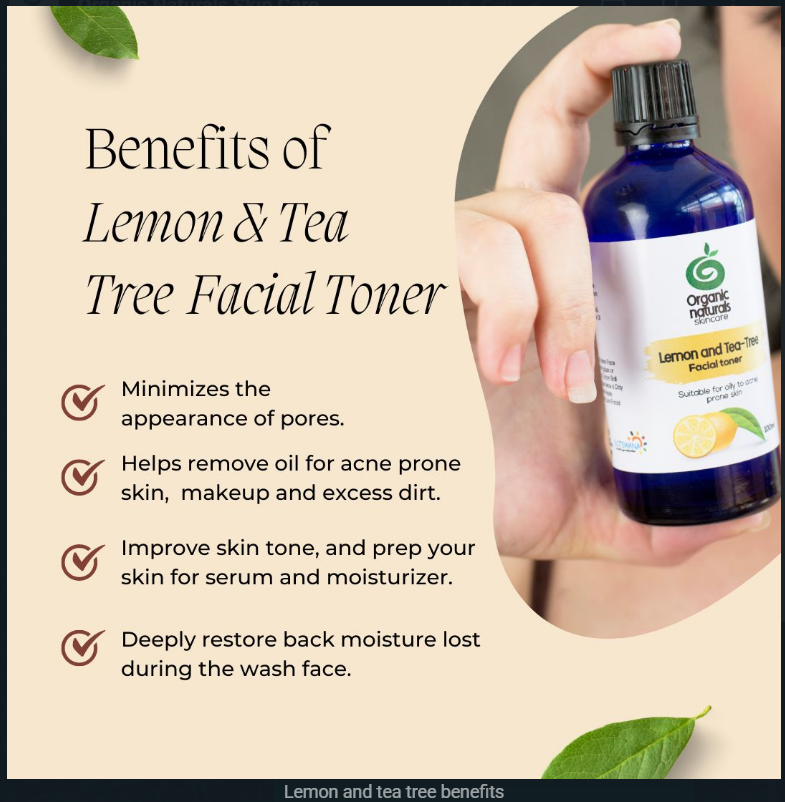 ORGANIC NATURALS Lemon And Tea Tree Toner - Image 2